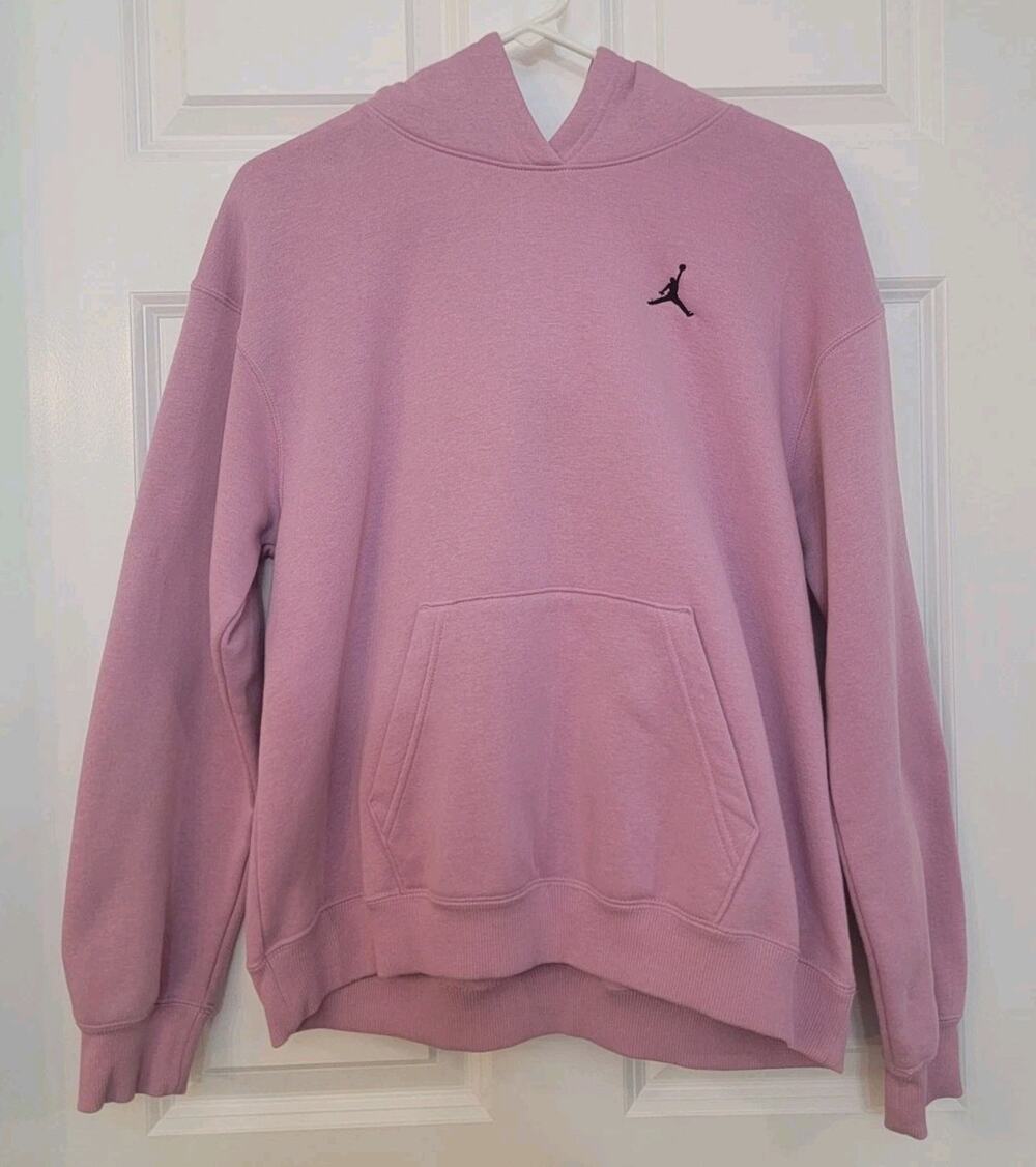 Nike Jordan Brooklyn Fleece Hoodie Women Small Orchid Pink Loose Fit Jumpman